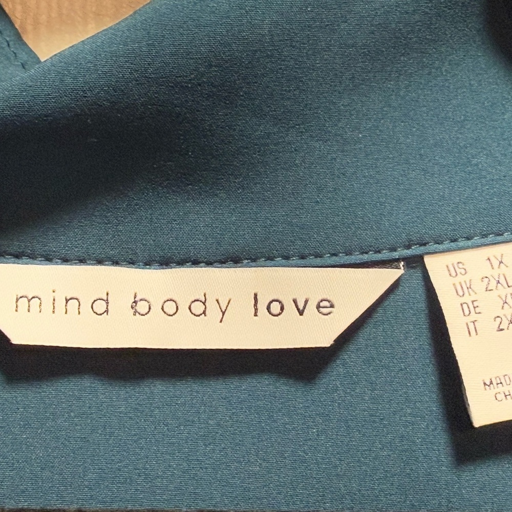 Mind Body Love Colorblock Hooded Windbreaker size 1X - Picture 6 of 8